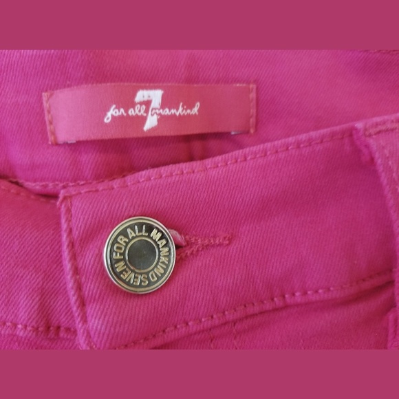 7 For All Mankind Pink Skinny Jeans Sz 28 - Picture 2 of 7